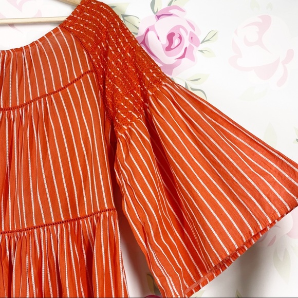 NEW Free People Lola Embroidered Capri Orange Mini Dress L - Picture 7 of 16